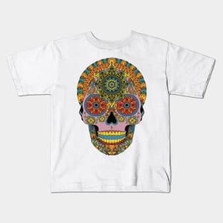 Psychedelic Skull Colourful Design Kids T-Shirt